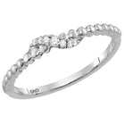 Splendid Jewellery 10kt White Gold Diamond Crossover Stackable Band Ring Top View from Splendid Jewellery