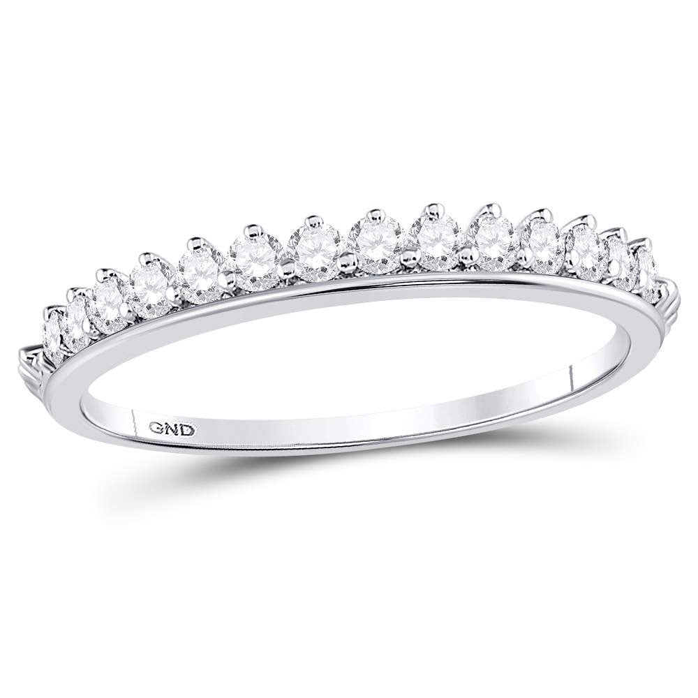 Diamond Stackable Band | 10kt White Gold Womens Round Diamond Modern Style Stackable Band Ring 1/3 Cttw | Splendid Jewellery GND
