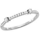 Dazzling Diamond Delight | 10kt White Gold Womens Round Diamond Single Row Stackable Band Ring 1/6 Cttw Top View from Splendid Jewellery