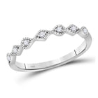 Sparkling Diamond Stackable Band: 10kt White Gold Womens Round Diamond Stackable Band Ring 1/10 Cttw Top view from the 10Kt White Gold Womens Round Diamond Stackable Band Ring 1 10 Cttwpin270659 collection by Splendid Jewellery