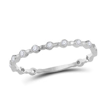 Load image into Gallery viewer, Dazzling Diamond Eternity Band Top view from the 10Kt White Gold Womens Round Diamond Stackable Band Ring 1 10 Cttwpin229093 collection by Splendid Jewellery