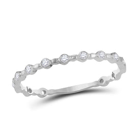 Dazzling Diamond Eternity Band Top view from the 10Kt White Gold Womens Round Diamond Stackable Band Ring 1 10 Cttwpin229093 collection by Splendid Jewellery