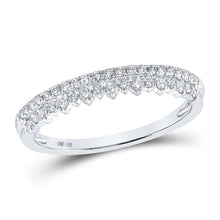 Load image into Gallery viewer, Sparkling Elegance: 10kt White Gold Diamond Stackable Band Ring Top view from the 10Kt White Gold Womens Round Diamond Stackable Band Ring 1 4 Cttwpin289600 collection by Splendid Jewellery