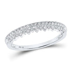Sparkling Elegance: 10kt White Gold Diamond Stackable Band Ring Top view from the 10Kt White Gold Womens Round Diamond Stackable Band Ring 1 4 Cttwpin289600 collection by Splendid Jewellery