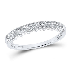 Diamond Stackable Band | 10kt White Gold Womens Round Diamond Stackable Band Ring 1/4 Cttw | Splendid Jewellery GND