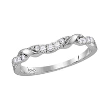 Load image into Gallery viewer, 10kt White Gold Diamond Elegance Stackable Band Ring Top view from the 10Kt White Gold Womens Round Diamond Stackable Band Ring 1 5 Cttwpin223627 collection by Splendid Jewellery