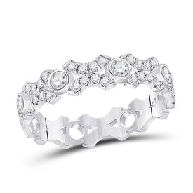 Radiant Love Diamond Stackable Band Top view from the 10Kt White Gold Womens Round Diamond Xoxo Stackable Band Ring 1 2 Cttwpin285620 collection by Splendid Jewellery