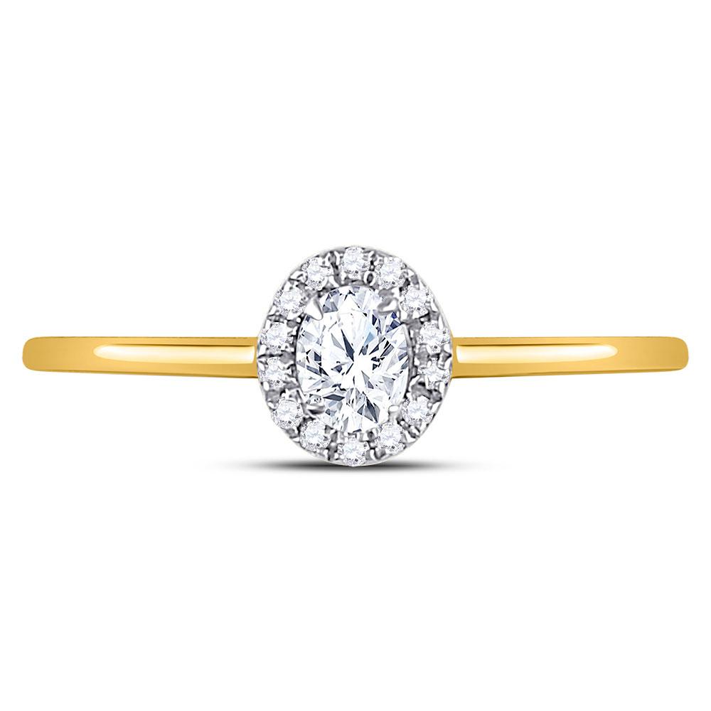 Diamond Stackable Band | 10kt Yellow Gold Womens Oval Diamond Solitaire Stackable Band Ring 1/3 Cttw | Splendid Jewellery GND