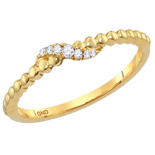 Load image into Gallery viewer, Radiant Glow Diamond Crossover Stackable Band Ring Top View from Splendid Jewellery
