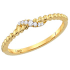 Radiant Glow Diamond Crossover Stackable Band Ring Top View from Splendid Jewellery