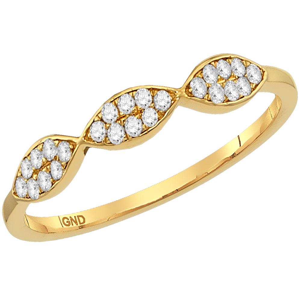 Diamond Stackable Band | 10kt Yellow Gold Womens Round Diamond Oval Cluster Stackable Band Ring 1/8 Cttw | Splendid Jewellery GND