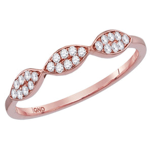 Diamond Stackable Band | 14kt Rose Gold Womens Round Diamond Oval Stackable Band Ring 1/8 Cttw | Splendid Jewellery GND