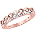 Radiant Rose Gold Diamond Rolo Link Stackable Band Ring Top View from Splendid Jewellery