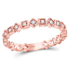 Rose Gold Diamond Square Stackable Band: A Delicate and Elegant Touch of Sparkle Top View from Splendid Jewellery