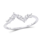 14kt White Gold Baguette Diamond Elegance Stackable Band Ring - Top View