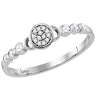 Sparkling Diamond Cluster Stackable Band Ring | 14kt White Gold Women's 1/6 Cttw | Splendid Jewellery Top View from Splendid Jewellery