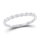 14kt White Gold Diamond Brilliance Stackable Band Ring: A Captivating Accessory for Every Occasion - Top View