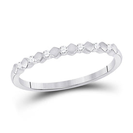 14kt White Gold Diamond Brilliance Stackable Band Ring: A Captivating Accessory for Every Occasion - Top View