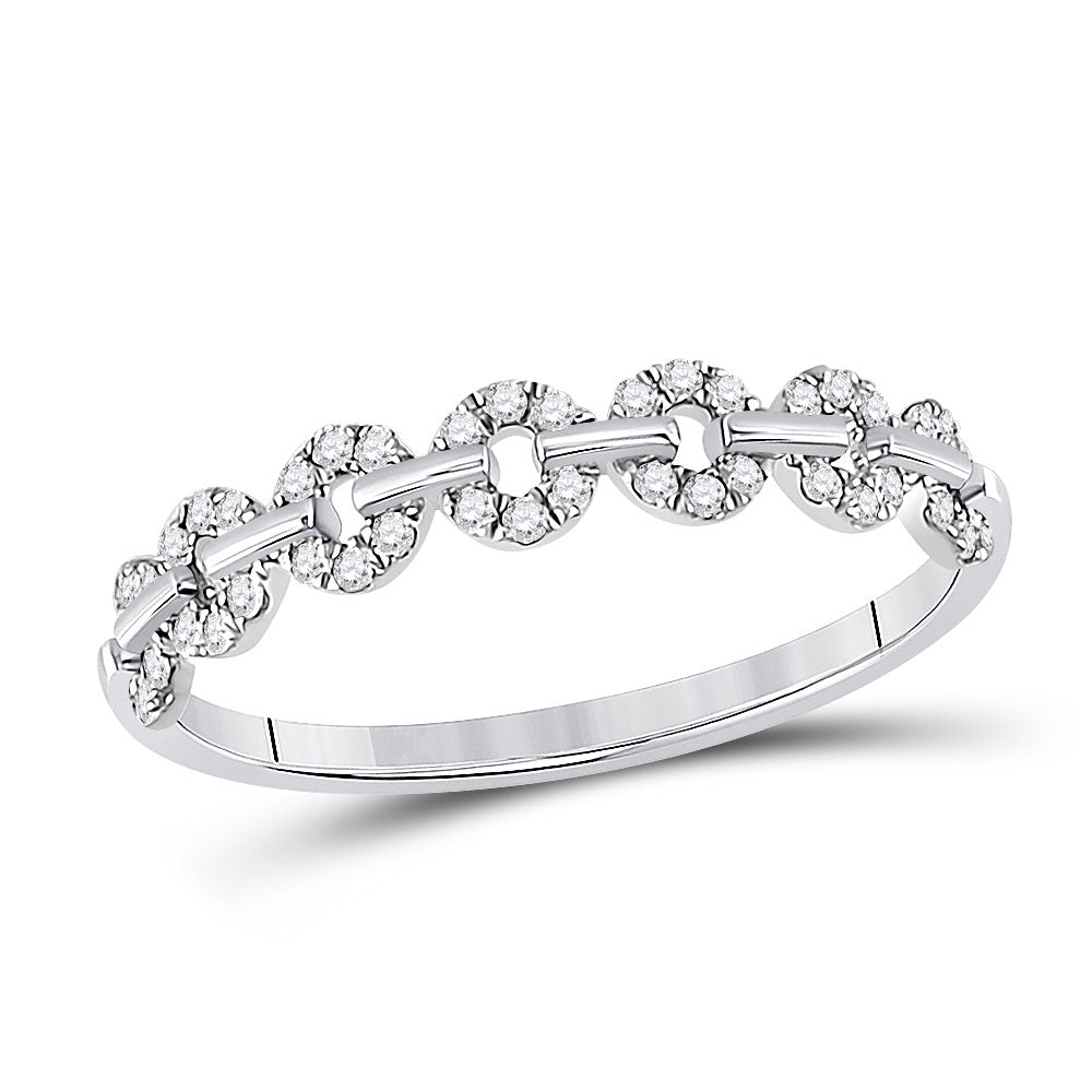 Diamond Stackable Band | 14kt White Gold Womens Round Diamond Stackable Band Ring 1/6 Cttw | Splendid Jewellery GND