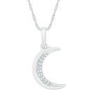 Celestial Dreams Diamond Pendant Top view from the 10Kt White Gold Womens Round Diamond Crescent Moon Star Pendant 03 Cttwpin285666 collection by Splendid Jewellery