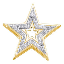 Load image into Gallery viewer, Celestial Sparkle: 10kt Yellow Gold Diamond Star Pendant  Top View from Splendid Jewellery