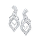 Diamond Twist Spade Stud Earrings: A Dazzling Masterpiece in 10kt White Gold - Splendid Jewellery