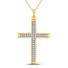 Divine Brilliance: 10kt Yellow Gold Diamond Cross Pendant - Splendid Jewellery