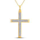 Divine Brilliance: 10kt Yellow Gold Diamond Cross Pendant - Splendid Jewellery