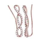 Sparkling Rose Gold Diamond Climber Earrings - 1/2 Cttw  Top View from Splendid Jewellery