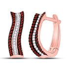 10kt Rose Gold Diamond Curved Hoop Earrings - Red Radiance  Top View from Splendid Jewellery