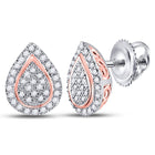 10kt Dual-Tone Gold Diamond Teardrop Earrings 1/5 Cttw - Splendid Jewellery  Top View from Splendid Jewellery