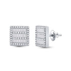 Dazzling Square Diamond Earrings in 10kt White Gold - Alternate view 1 from Splendid Jewellery