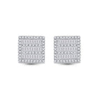 Dazzling Square Diamond Earrings in 10kt White Gold - Alternate view 2 from Splendid Jewellery