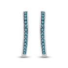 Blue Diamond Brilliance: 10kt White Gold Womens Round Blue Color Enhanced Diamond Hoop Earrings 1/4 Cttw Side view from the 10Kt White Gold Womens Round Blue Color Enhanced Diamond Hoop Earrings 1 4 Cttwpin60954 collection by Splendid Jewellery