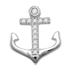 Nautical Dreams: 10kt White Gold Women's Round Diamond Anchor Wheel Stud Earrings Front view from the 10Kt White Gold Womens Round Diamond Anchor Wheel Stud Earrings 1 10 Cttwpin229577 collection by Splendid Jewellery