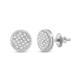 Splendid Jewellery 10kt White Gold Circle Cluster Diamond Earrings Top view from the 10Kt White Gold Womens Round Diamond Circle Cluster Earrings 1 10 Cttwpin80816 collection by Splendid Jewellery