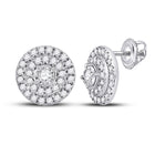 Radiant Brilliance: 10kt White Gold Womens Round Diamond Circle Earrings 1/4 Cttw Top view from the 10Kt White Gold Womens Round Diamond Circle Earrings 1 4 Cttwpin288272 collection by Splendid Jewellery