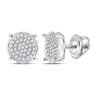 10kt White Gold Sparkling Diamond Circle Earrings: Timeless Elegance in White Gold Top view from the 10Kt White Gold Womens Round Diamond Cluster Earrings 1 8 Cttwpin13892 collection by Splendid Jewellery