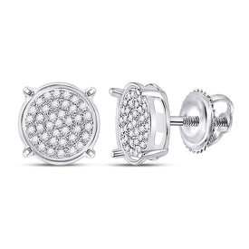 10kt White Gold Sparkling Diamond Circle Earrings: Timeless Elegance in White Gold Top view from the 10Kt White Gold Womens Round Diamond Cluster Earrings 1 8 Cttwpin13892 collection by Splendid Jewellery