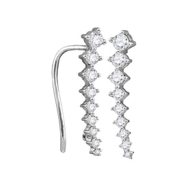 Sparkling Cascade Diamond Climber Earrings  Top View from Splendid Jewellery