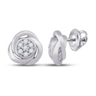 Dazzling Diamond Cluster Earrings in 10kt White Gold Top view from the 10Kt White Gold Womens Round Diamond Cluster Earrings 1 10 Cttwpin284050 collection by Splendid Jewellery