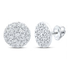 10kt White Gold Diamond Brilliance Earrings: A Captivating Cluster of Sparkle Top view from the 10Kt White Gold Womens Round Diamond Cluster Earrings 1 2 Cttwpin289824 collection by Splendid Jewellery