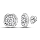 Dazzling Diamond Cluster Earrings in 10kt White Gold - A Mesmerizing Sparkle Top view from the 10Kt White Gold Womens Round Diamond Cluster Earrings 1 4 Cttwpin281729 collection by Splendid Jewellery