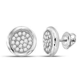 Dazzling Diamond Cluster Earrings in 10kt White Gold - A Mesmerizing Sparkle Top view from the 10Kt White Gold Womens Round Diamond Cluster Earrings 1 4 Cttwpin281729 collection by Splendid Jewellery