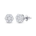 Dazzling Diamond Brilliance Cluster Earrings Top view from the 10Kt White Gold Womens Round Diamond Cluster Earrings 1 6 Cttwpin282347 collection by Splendid Jewellery