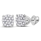 10kt White Gold Sparkling Diamond Cluster Earrings: Timeless Elegance for Every Occasion Top view from the 10Kt White Gold Womens Round Diamond Cluster Earrings 1 8 Cttwpin90284 collection by Splendid Jewellery