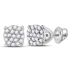 10kt White Gold Sparkling Diamond Cluster Earrings: Timeless Elegance for Every Occasion Top view from the 10Kt White Gold Womens Round Diamond Cluster Earrings 1 8 Cttwpin90284 collection by Splendid Jewellery