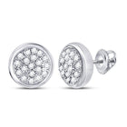 Radiant Brilliance: 10kt White Gold Diamond Concentric Cluster Earrings  Top View from Splendid Jewellery