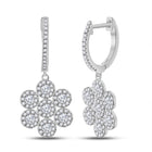 Splendid Jewellery 10kt White Gold Diamond Dangle Earrings Top view from the 10Kt White Gold Womens Round Diamond Dangle Earrings 1 Cttwpin281724 collection by Splendid Jewellery