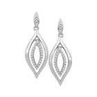 Splendid Jewellery 10kt White Gold Diamond Double Oval Dangle Earrings  Top View from Splendid Jewellery